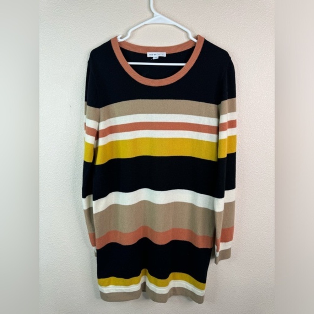 See by Chloé stripped sweater dress size L